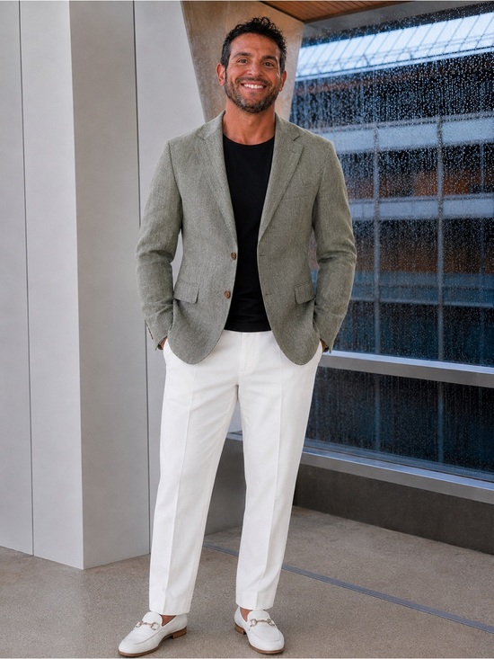 Lauren Ralph Lauren Other - Light GrayTextured Blazer with Notch Lapel